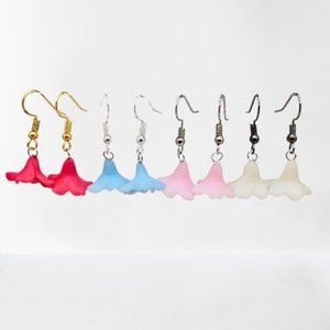 Spring Gardening Flower Dangle Charm Earrings